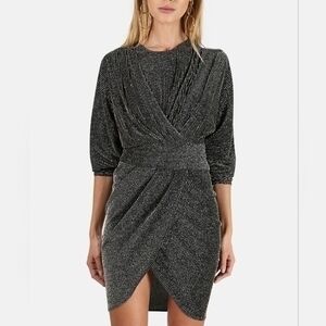 IRO "Magnus" Black and Silver Metallic Dress